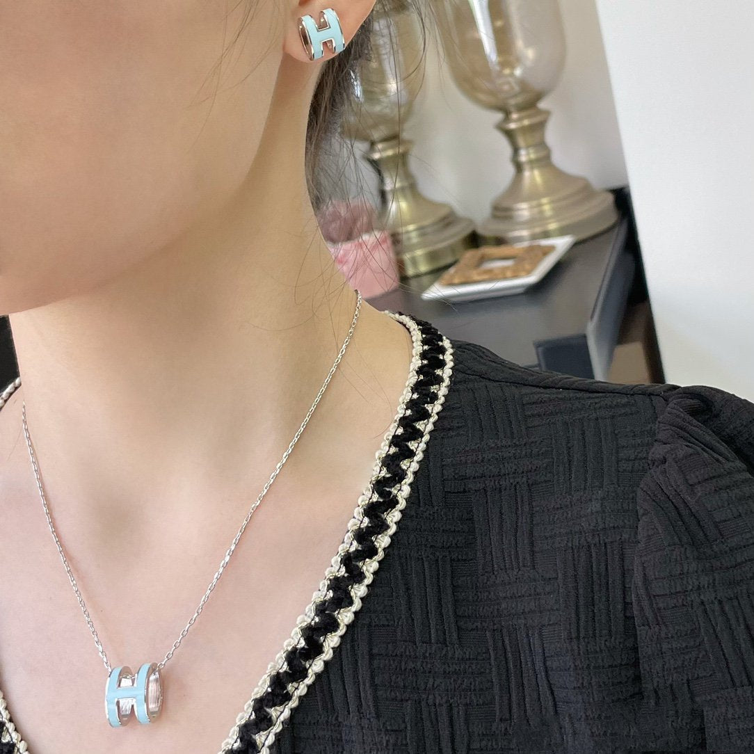 [moco jewelrys]POP H HIMMELBLAU HALSKETTE