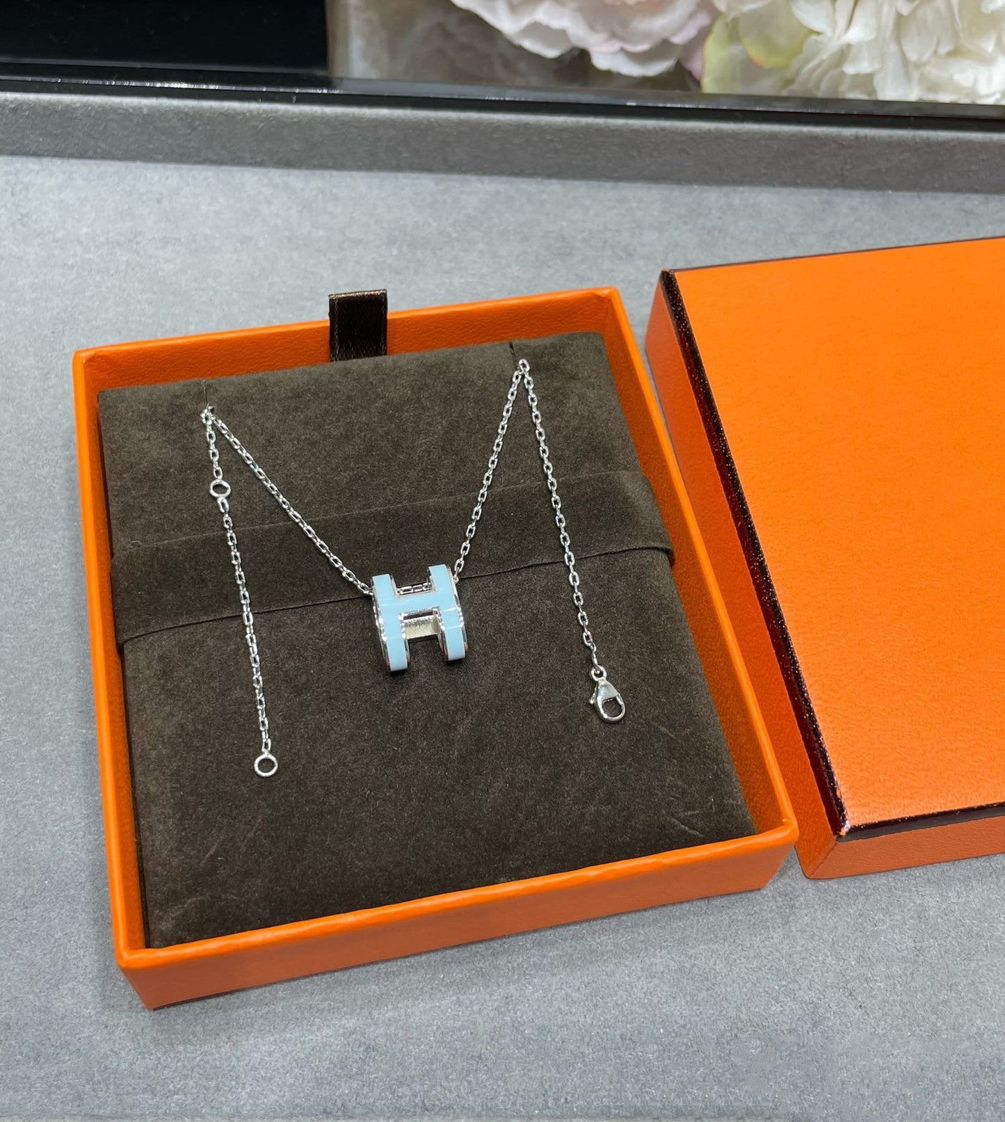 [moco jewelrys]POP H HIMMELBLAU HALSKETTE