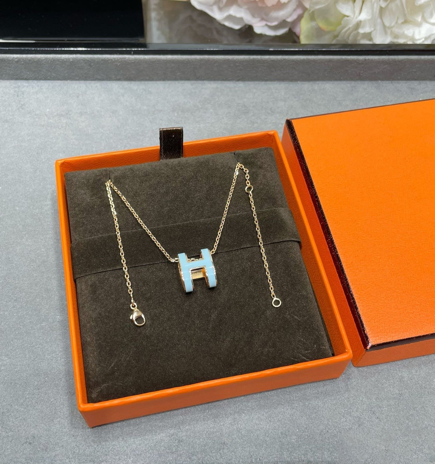 [moco jewelrys]POP H HIMMELBLAU HALSKETTE
