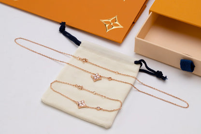 [moco jewelrys]STAR PINK MOP 1 DIAMOND PINK GOLD NECKLACE