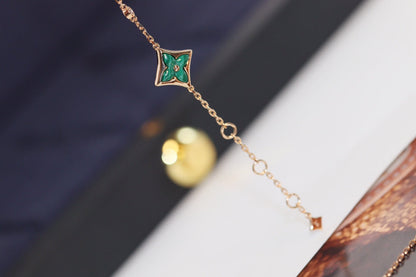 ¡®Moco¡¯STAR AND SUN 4 MOTIF PINK GOLD MALACHITE BRACELET