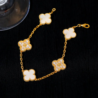 [Moco jewelrys]KLEE WEISSE PERLMUTT-MOP 5 MOTIV ARMBAND KOLLEKTION