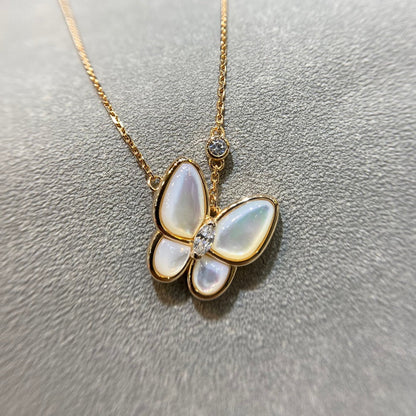 [moco jewelrys]BUTTERFLY MOP DIAMOND NECKLACE
