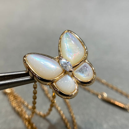[moco jewelrys]BUTTERFLY MOP DIAMOND NECKLACE
