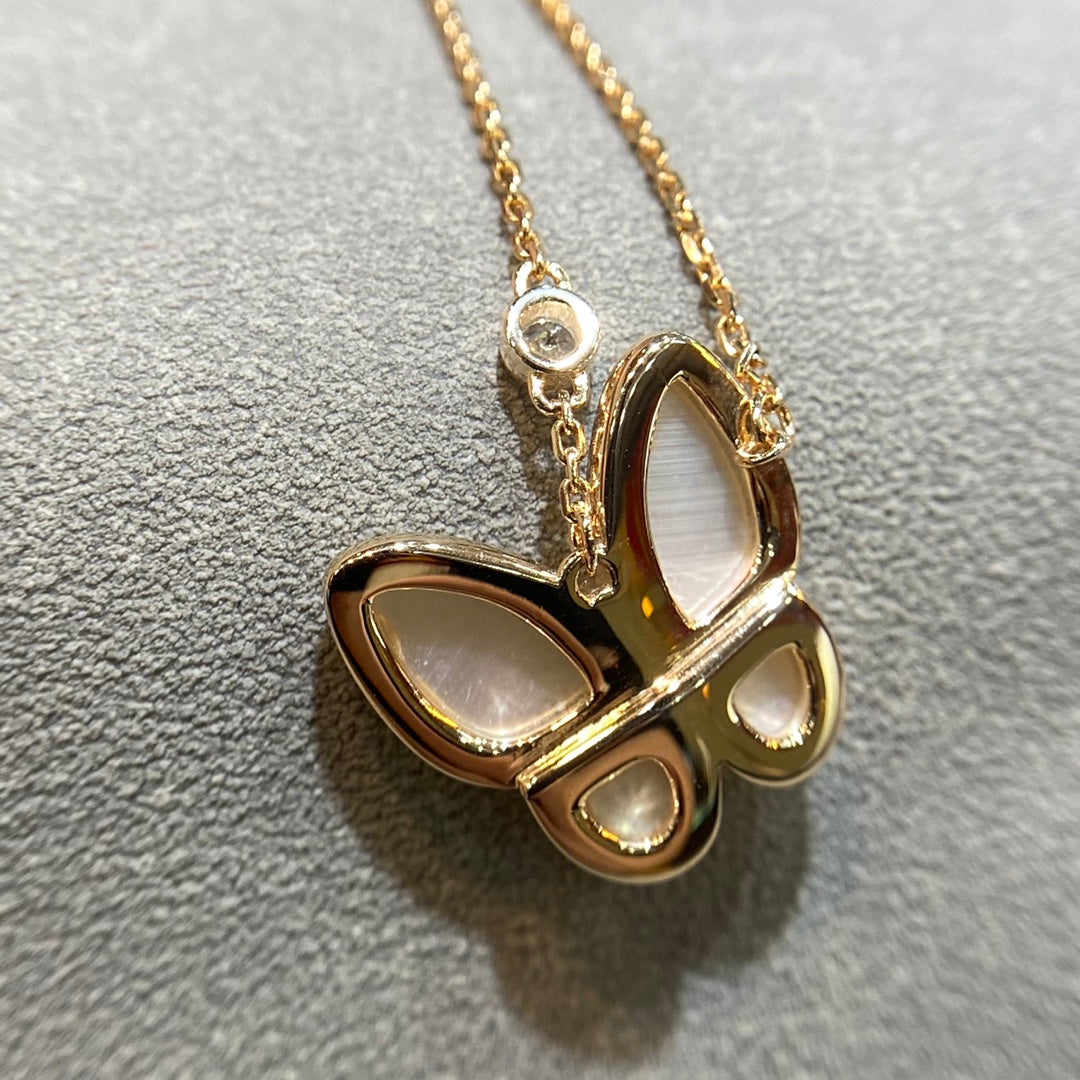 [moco jewelrys]BUTTERFLY MOP DIAMOND NECKLACE
