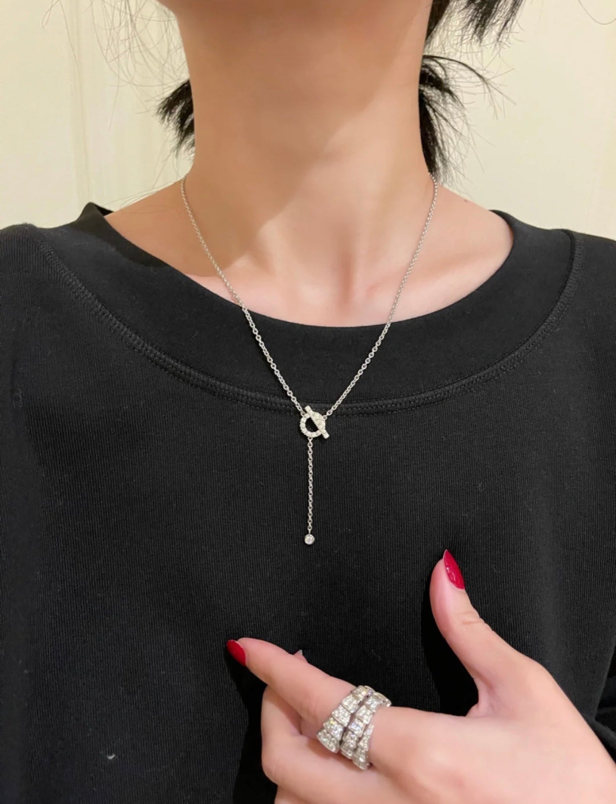 [moco jewelrys]FINESSE SILBER DIAMANTEN HALSKETTE