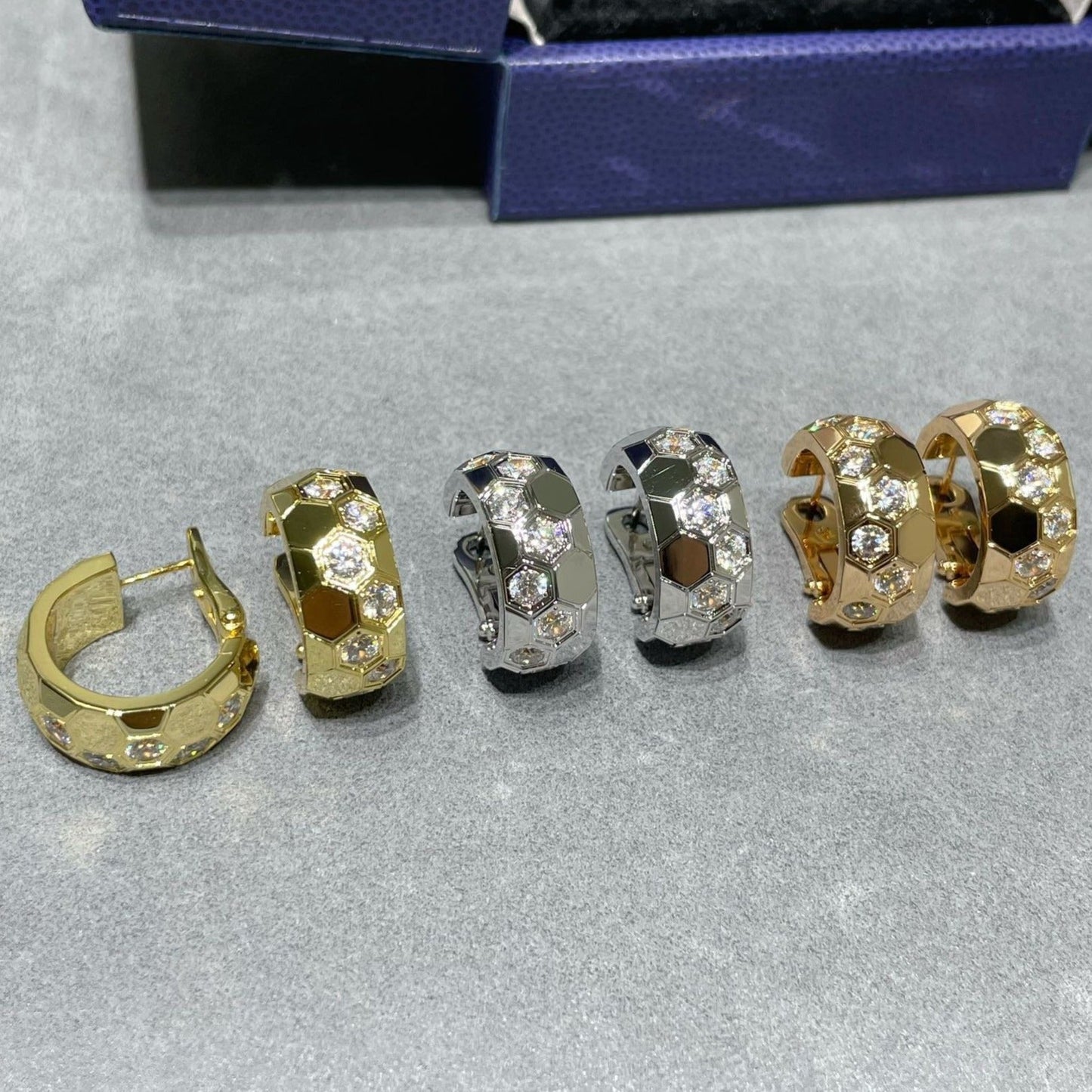 [moco jewelrys]BEE LOVE DIAMOND HOOP OHRRINGE