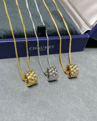 [moco jewelrys]BEE LOVE DIAMOND PAVED 3 ROW NECKLACE