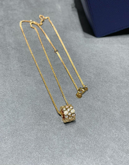 [moco jewelrys]BEE LOVE DIAMOND PAVED 3 ROW NECKLACE