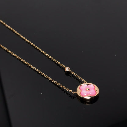 [moco jewelrys]COLOR BLOSSOM PINK MOP SUN GOLD HALSKETTE