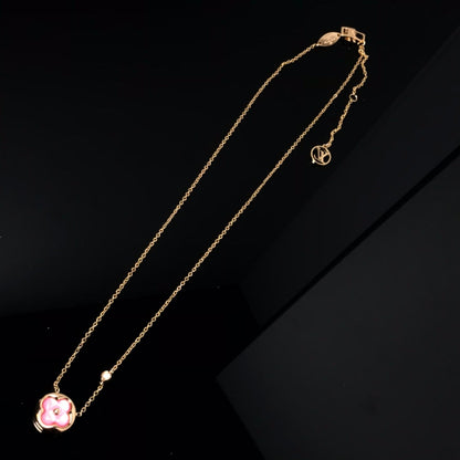 [moco jewelrys]COLOR BLOSSOM PINK MOP SUN GOLD HALSKETTE