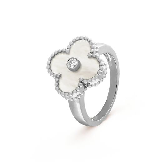 [moco jewelrys]CLOVER SILVER MOP DIAMOND RING