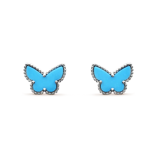 [moco jewelrys]SCHMETTERLING TÜRKIS OHRRINGE SILBER