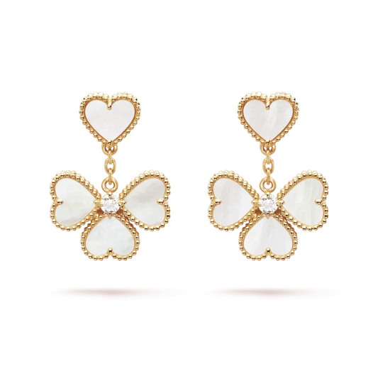 [moco jewelrys]CLOVER SWEET WHITE MOP EARRINGS