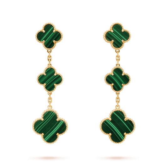 [moco jewelrys]KLEE MALACHIT 3 MOTIVE GOLD