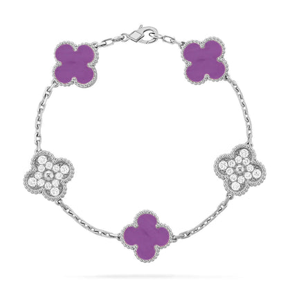 [Moco jewelrys] CLOVER 5 MOTIF VIOLET BRACELET COLLECTION