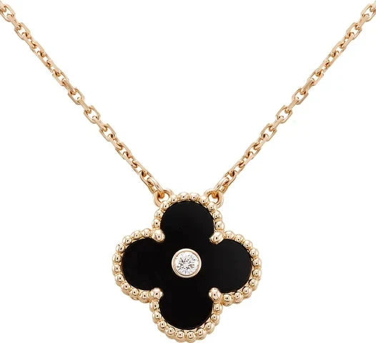 [moco jewelrys]KLEE 15MM DIAMANT ONYX HALSKETTE