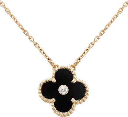 [moco jewelrys]KLEE 15MM DIAMANT ONYX HALSKETTE