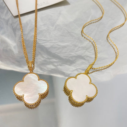 [moco jewelrys]CLOVER 25MM MOP LARGE PENDANT NECKLACE