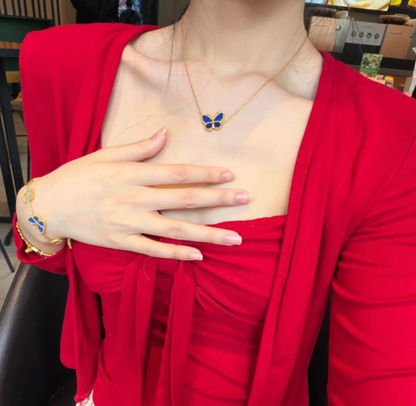 [moco jewelrys]BUTTERFLY BLUE   NECKLACE