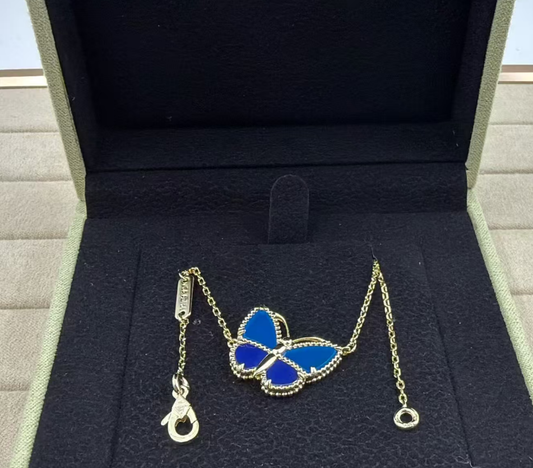 [moco jewelrys]BUTTERFLY BLUE   NECKLACE