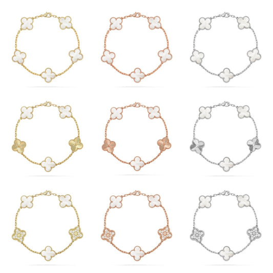 [Moco jewelrys]KLEE WEISSE PERLMUTT-MOP 5 MOTIV ARMBAND KOLLEKTION