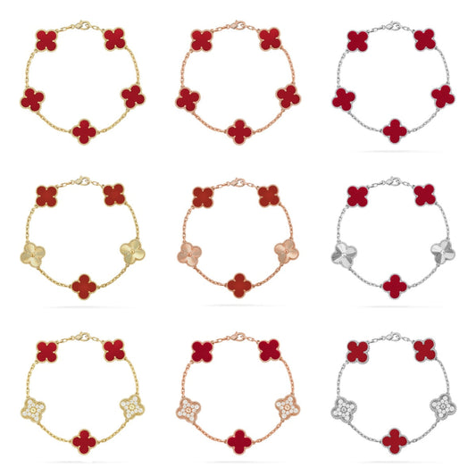 [Moco Schmuck] KLEEB LISSE 5 MOTIV ROT CORNELIAN ARMBAND KOLLEKTION