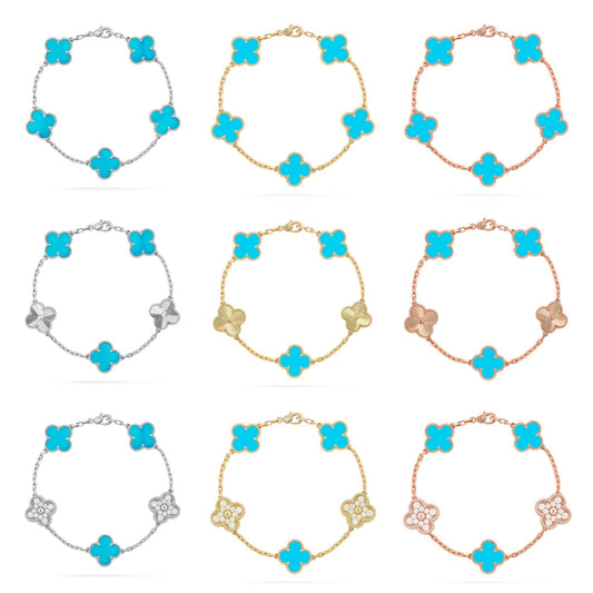 [Moco jewelrys] CLOVER 5 MOTIV TÜRKIS ARMBAND KOLLEKTION