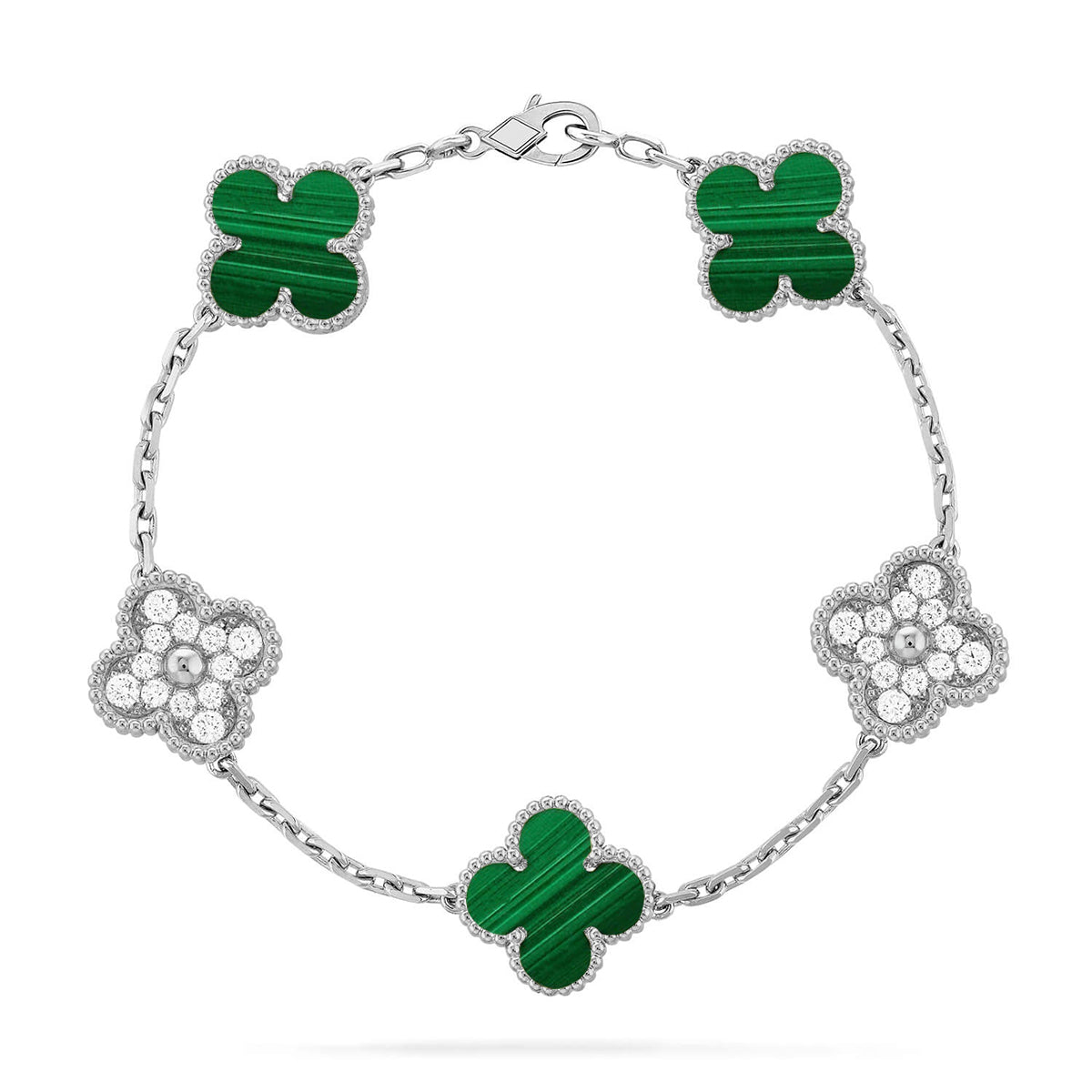 [Moco jewelrys] CLOVER 5 MOTIV MALACHIT ARMBAND KOLLEKTION