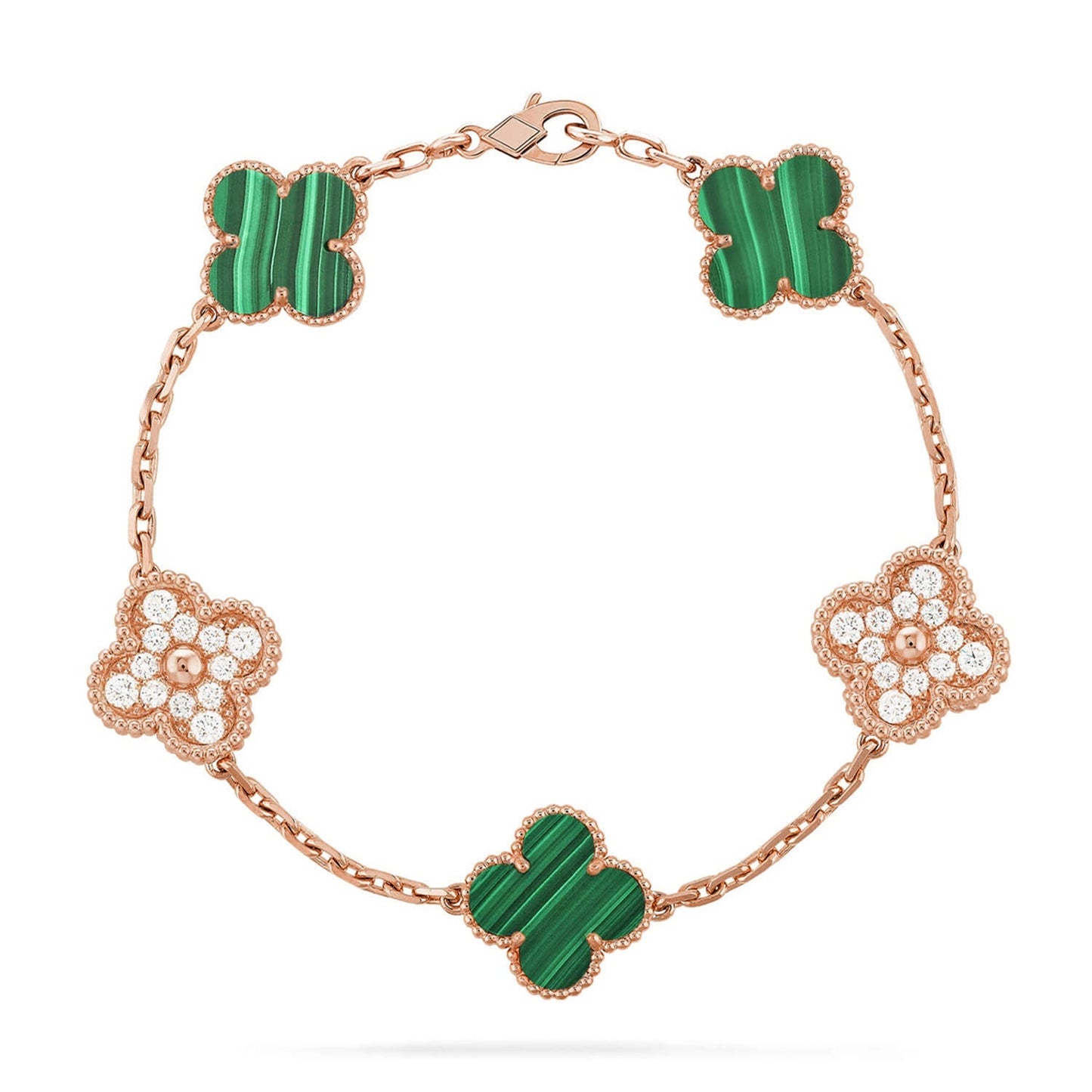 [Moco jewelrys] CLOVER 5 MOTIV MALACHIT ARMBAND KOLLEKTION