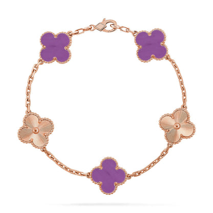 [Moco jewelrys] CLOVER 5 MOTIF VIOLET BRACELET COLLECTION