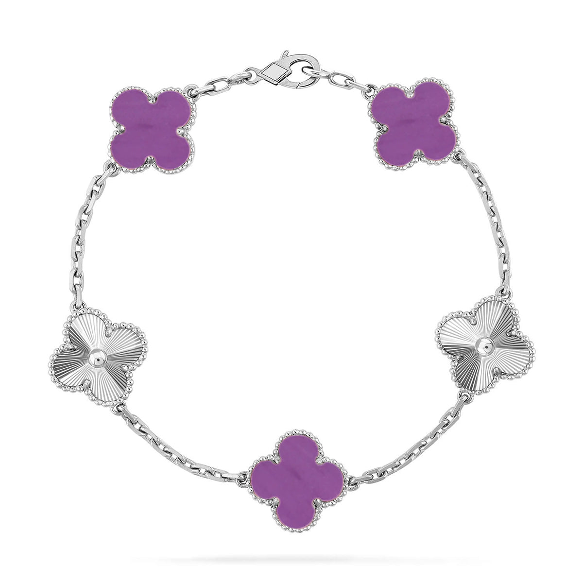 [Moco jewelrys] CLOVER 5 MOTIF VIOLET BRACELET COLLECTION