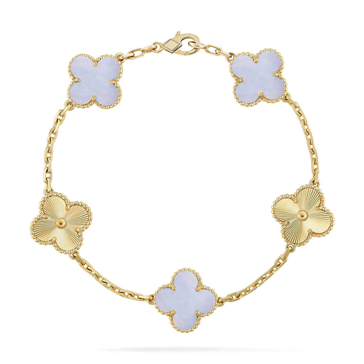 [Moco jewelrys] KLEEBATT 5 MOTIV VIOLETTER CHALCEDON ARMBAND KOLLEKTION