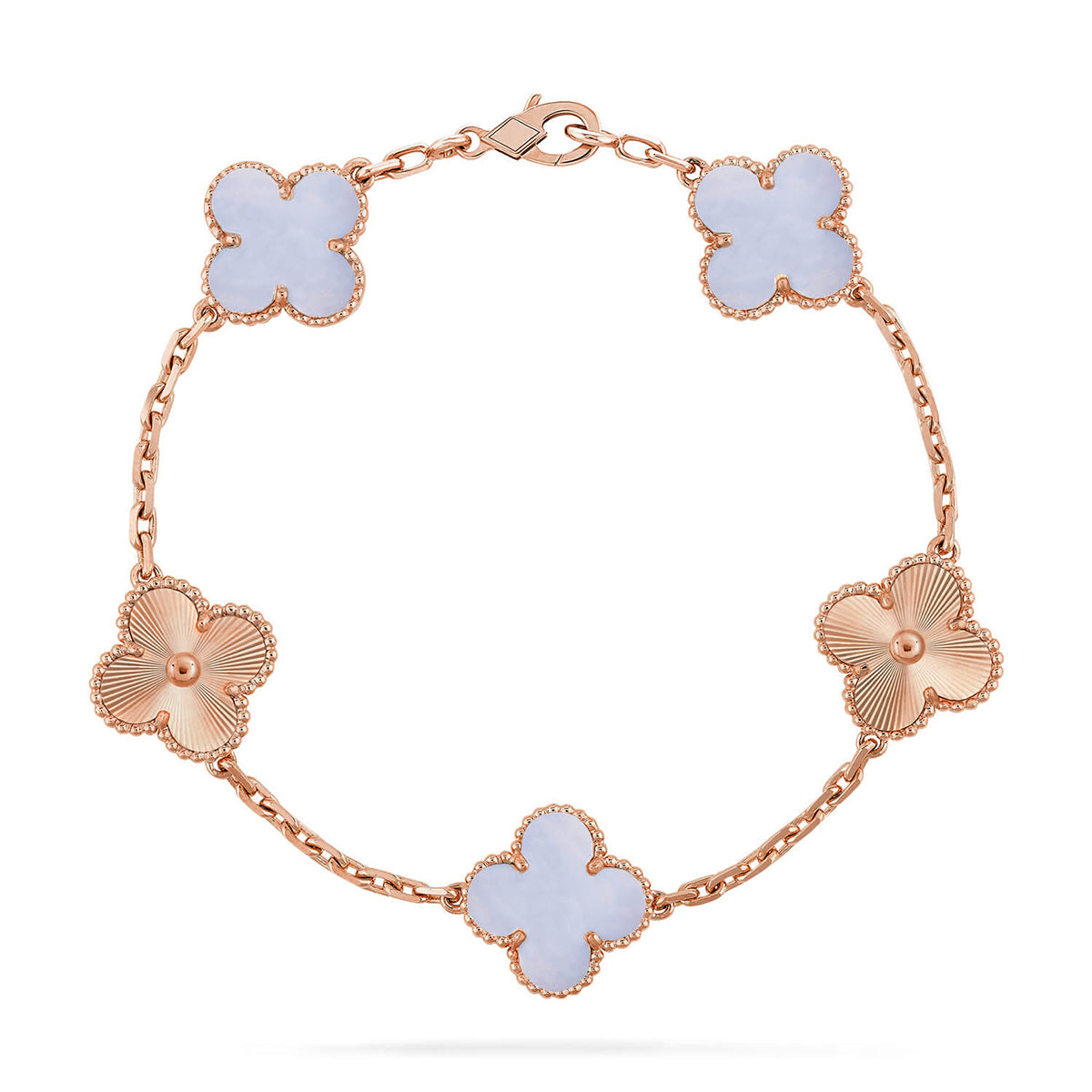 [Moco jewelrys] KLEEBATT 5 MOTIV VIOLETTER CHALCEDON ARMBAND KOLLEKTION