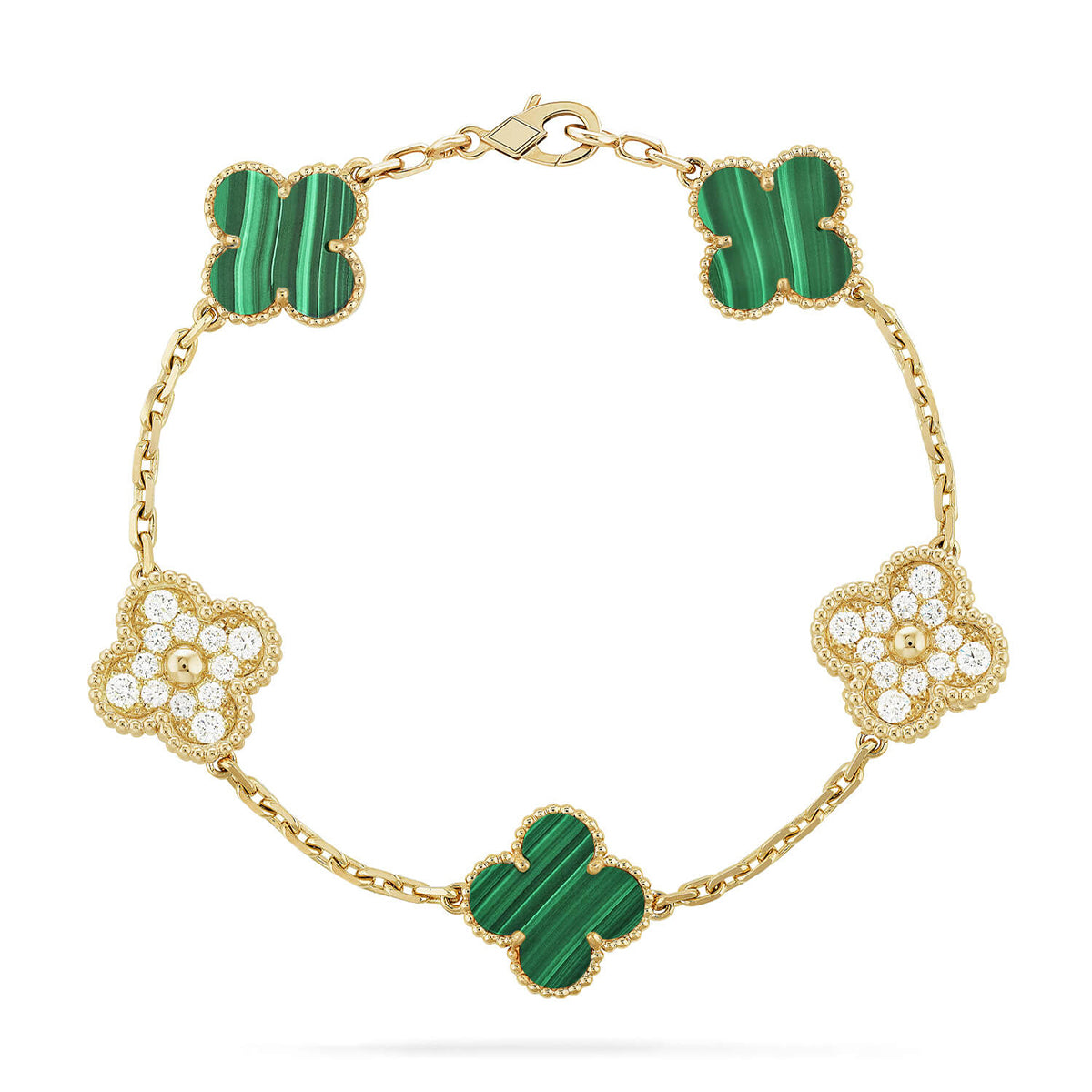 [Moco jewelrys] CLOVER 5 MOTIV MALACHIT ARMBAND KOLLEKTION