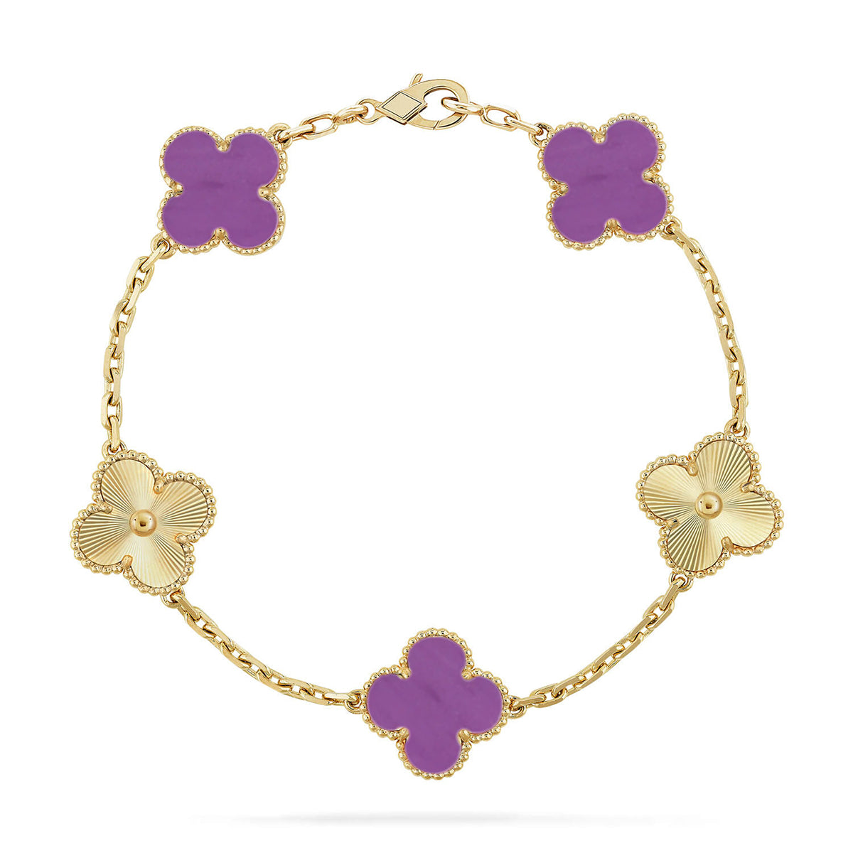 [Moco jewelrys] CLOVER 5 MOTIF VIOLET BRACELET COLLECTION