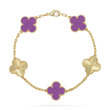 [Moco jewelrys] CLOVER 5 MOTIF VIOLET BRACELET COLLECTION