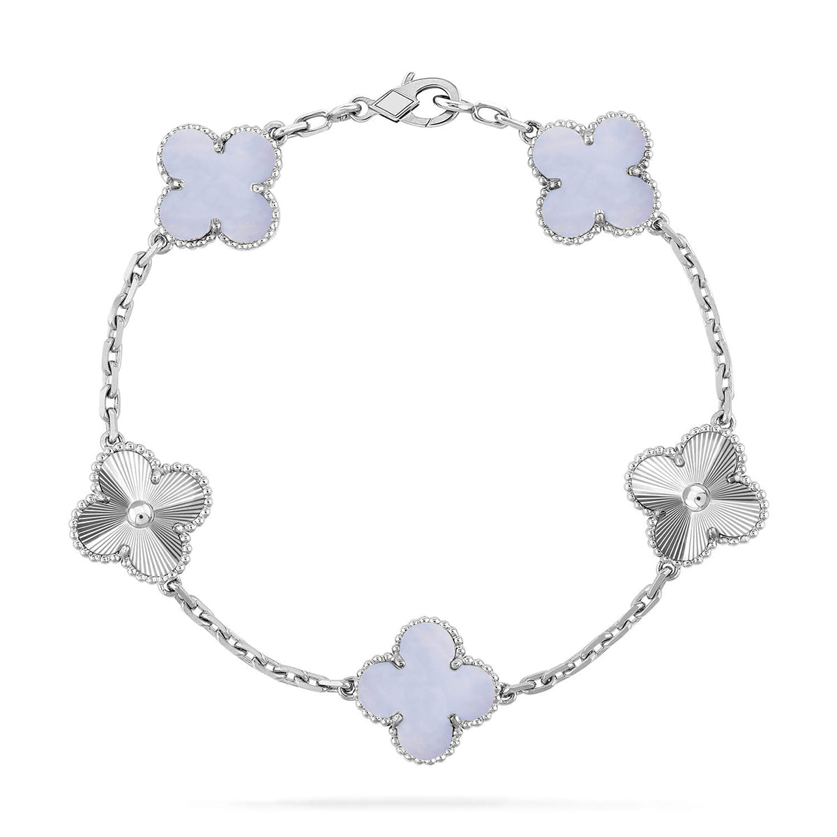 [Moco jewelrys] KLEEBATT 5 MOTIV VIOLETTER CHALCEDON ARMBAND KOLLEKTION