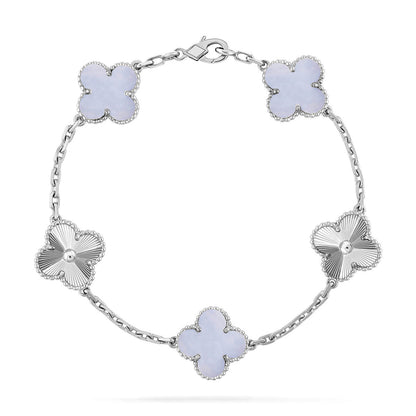 [Moco jewelrys] KLEEBATT 5 MOTIV VIOLETTER CHALCEDON ARMBAND KOLLEKTION