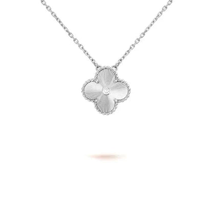 [moco jewelrys]CLOVER  15MM DIAMOND LASER NECKLACE SILVER