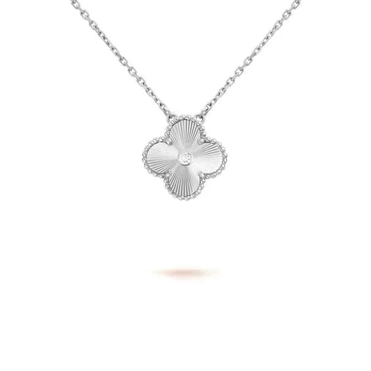 [moco jewelrys]CLOVER  15MM DIAMOND LASER NECKLACE SILVER