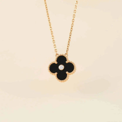 [moco jewelrys]KLEE 15MM DIAMANT ONYX HALSKETTE