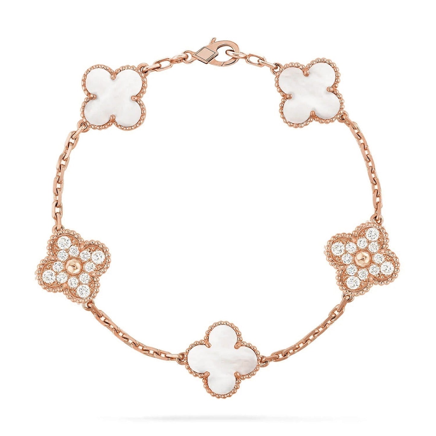 [Moco jewelrys]KLEE WEISSE PERLMUTT-MOP 5 MOTIV ARMBAND KOLLEKTION