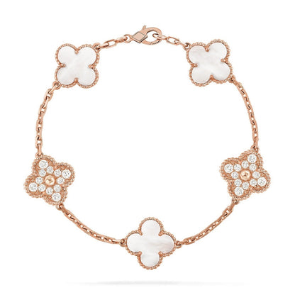 [Moco jewelrys]KLEE WEISSE PERLMUTT-MOP 5 MOTIV ARMBAND KOLLEKTION