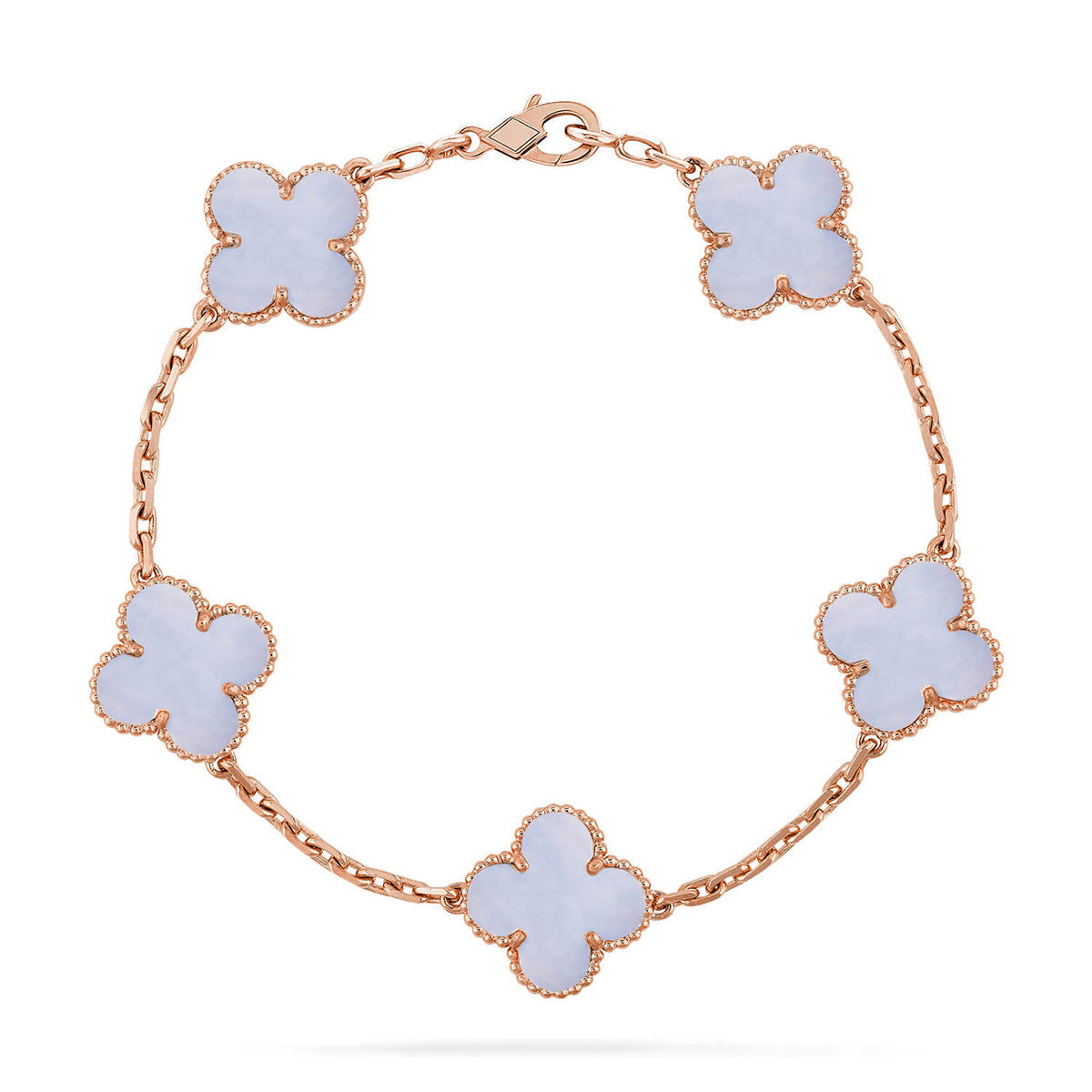 [Moco jewelrys] KLEEBATT 5 MOTIV VIOLETTER CHALCEDON ARMBAND KOLLEKTION