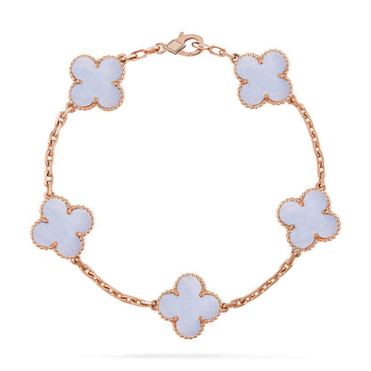 [Moco jewelrys] KLEEBATT 5 MOTIV VIOLETTER CHALCEDON ARMBAND KOLLEKTION
