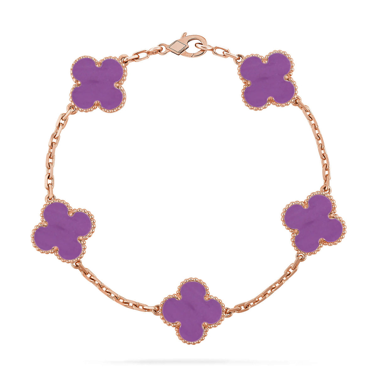 [Moco jewelrys] CLOVER 5 MOTIF VIOLET BRACELET COLLECTION
