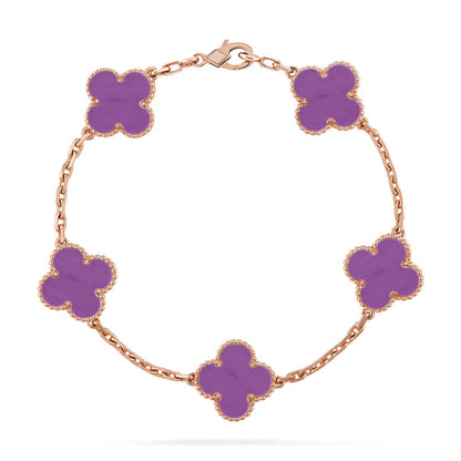 [Moco jewelrys] CLOVER 5 MOTIF VIOLET BRACELET COLLECTION