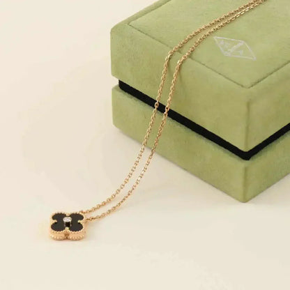 [moco jewelrys]KLEE 15MM DIAMANT ONYX HALSKETTE
