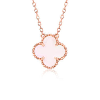 [moco jewelrys]CLOVER 15MM PINK MOTHER-OF-PEARL SINGLE FLOWER NECKLACE